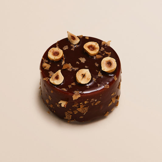 Entremet chocolat, praliné & vanille